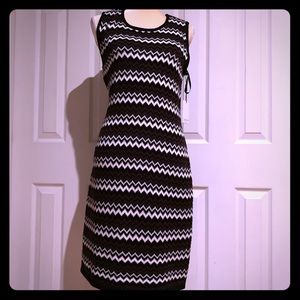 Calvin Klein Blk/Wht//Gray Knit Dress Size Med.NWT